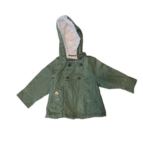 Zara Other - ZARA Zebra Green Lightweight Jacket W/ Hoodie Size 9/12 80 Months